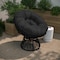 Flash Furniture Bowie Comfort Series Black Swivel Patio Chair with Black Cushion JE-5101W-BK-GG - alternate 3